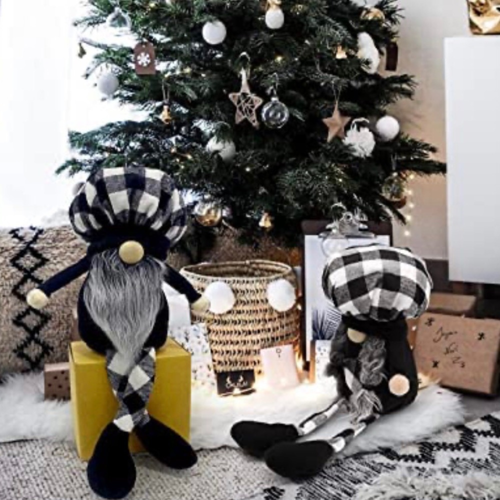 Buffalo Plaid Gnome Shelf SitterDecor Farmhouse Gnomes  Mr Gnome and Mrs Gnome - Picture 5 of 9